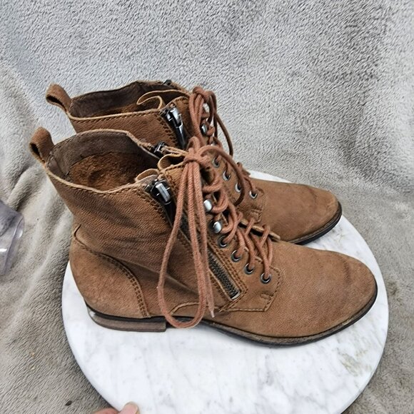 Sam Edelman Shoes Womens Size 6 Mackay Brown Leather Lace Up Boots *GUC* - Picture 4 of 11